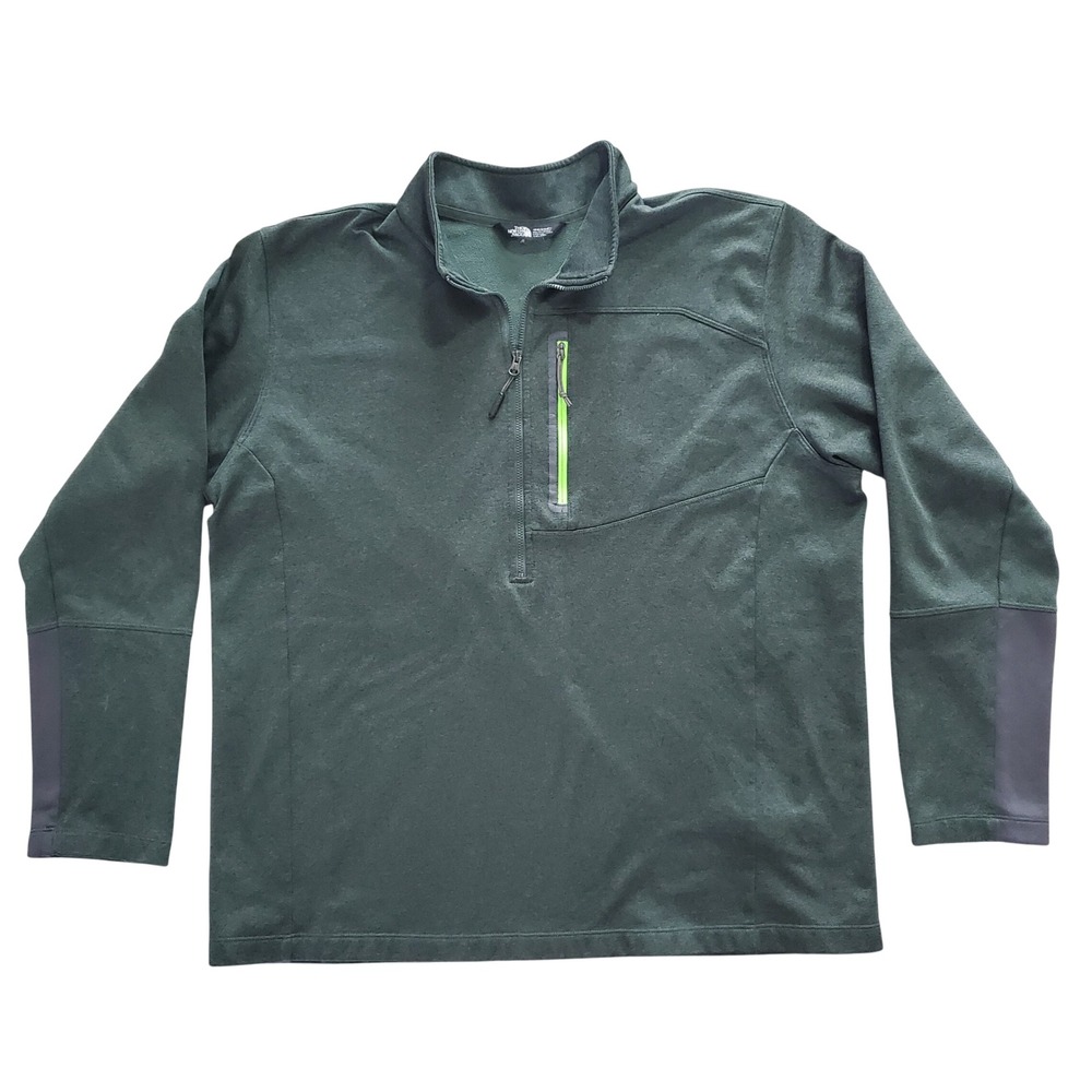 The North Face Mens XXL 1/4 Zip Fleece Pullover CY861 Forest Green 2XL quarter